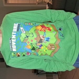 Minecraft Adventure Mode Boys Small Green Long Sleeve Shirt